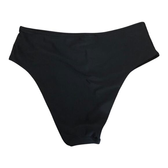 Aerie NWT Stylish Full Coverage Cheeky Bikini Bottom Solid Black Medium - Picture 4 of 12